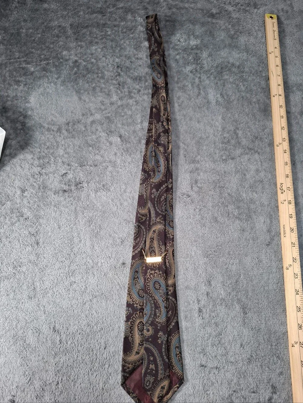 Brioni Italy 100% Silk Tie Burgundy Teal Paisley Men's Luxury Necktie Classic